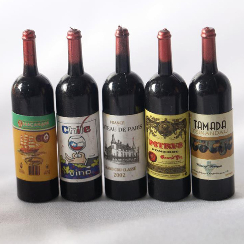 Resin Art Bottle - 5 szt. Miniaturowe butelki wina do
