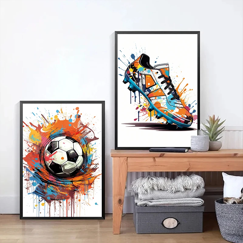 Resin Art On Canvas - Modne Graffiti Buty Piłkarskie Cyfrowy Obraz