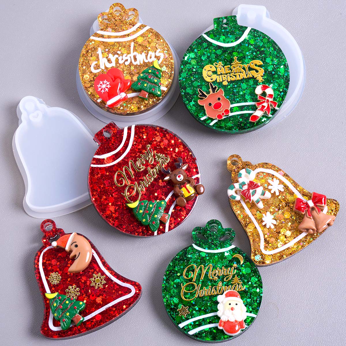Resin Art Supplies - Forma Silikonowa Zawieszka Świąteczna DIY Ręcznie