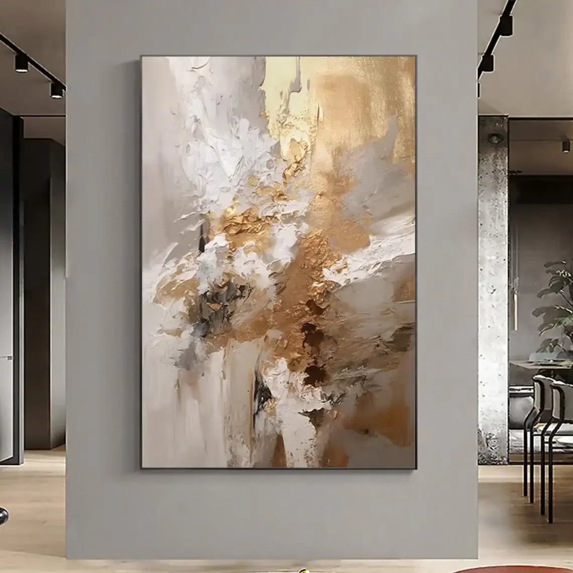 Resin Art On Canvas - Abstrakcyjny Obraz Olejny na Płótnie Minimalistyczna