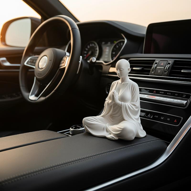 Resin Art Studio - Minimalistyczna figurka do medytacji Zen, biała