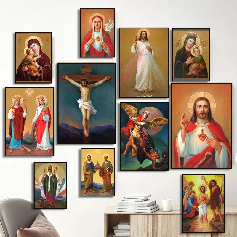 Resin Art Mary - Diamentowe Malowanie Katolickie Sztuka Vintage Jezus