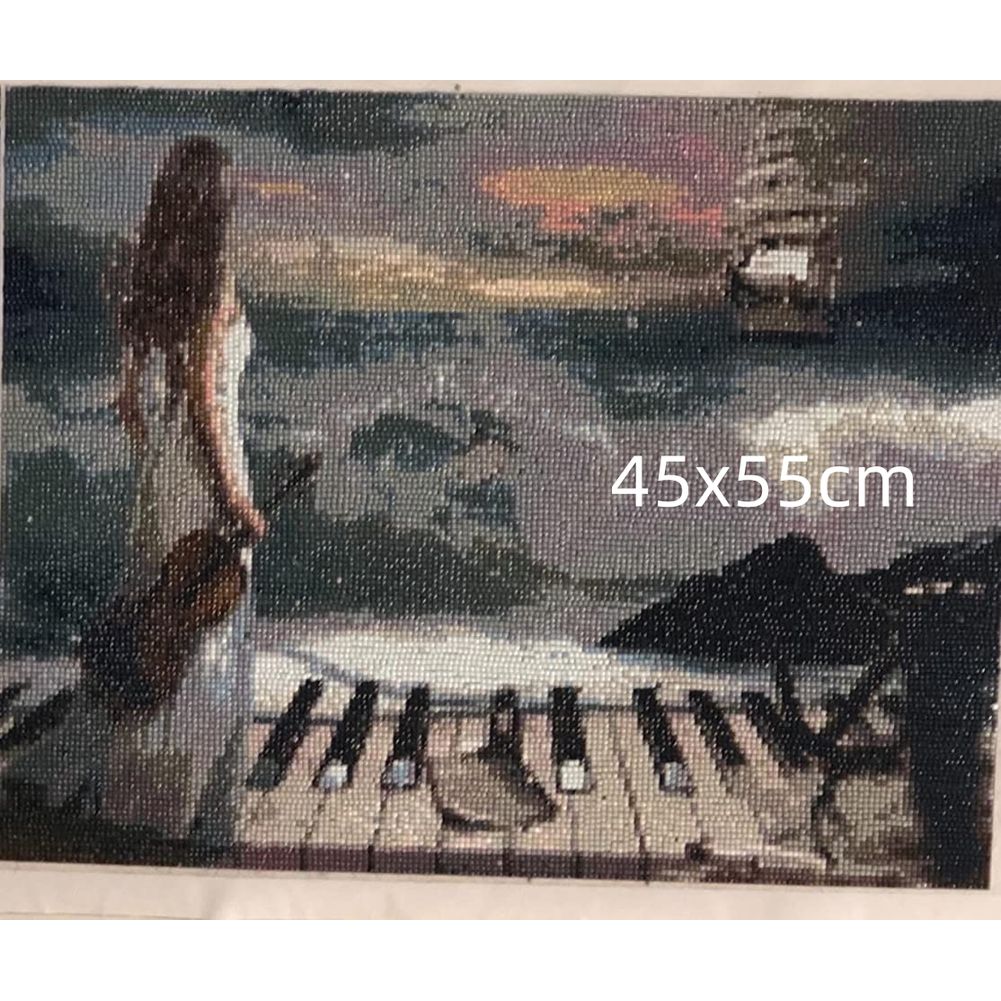 Girl Playing Piano DIY 5D Diam – Resin Art Studio recenzja i cena