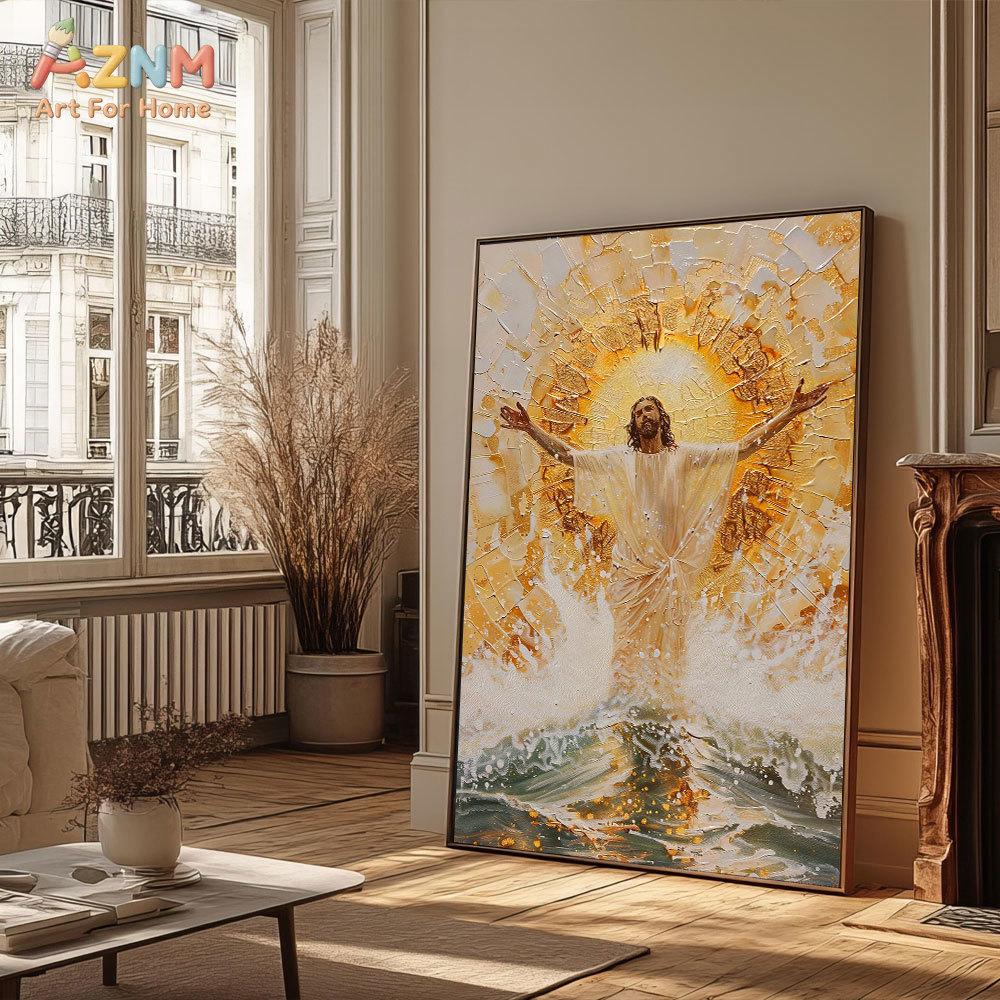 AZNM Obraz na płótnie Jezus Ch – Resin Art On Canvas recenzja i cena