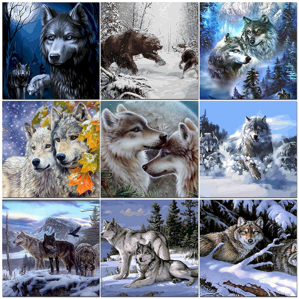 Malowanie numerami Wilk Obrazy – Resin Art On Canvas recenzja i cena