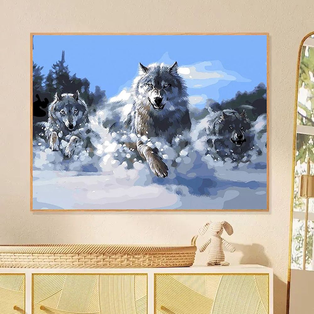 Malowanie numerami Wilk Obrazy – Resin Art On Canvas recenzja i cena